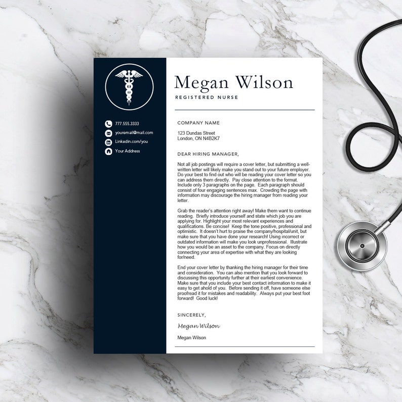 Medical Resume Template | Nurse CV, Cover Letter (Instant Download) image 5