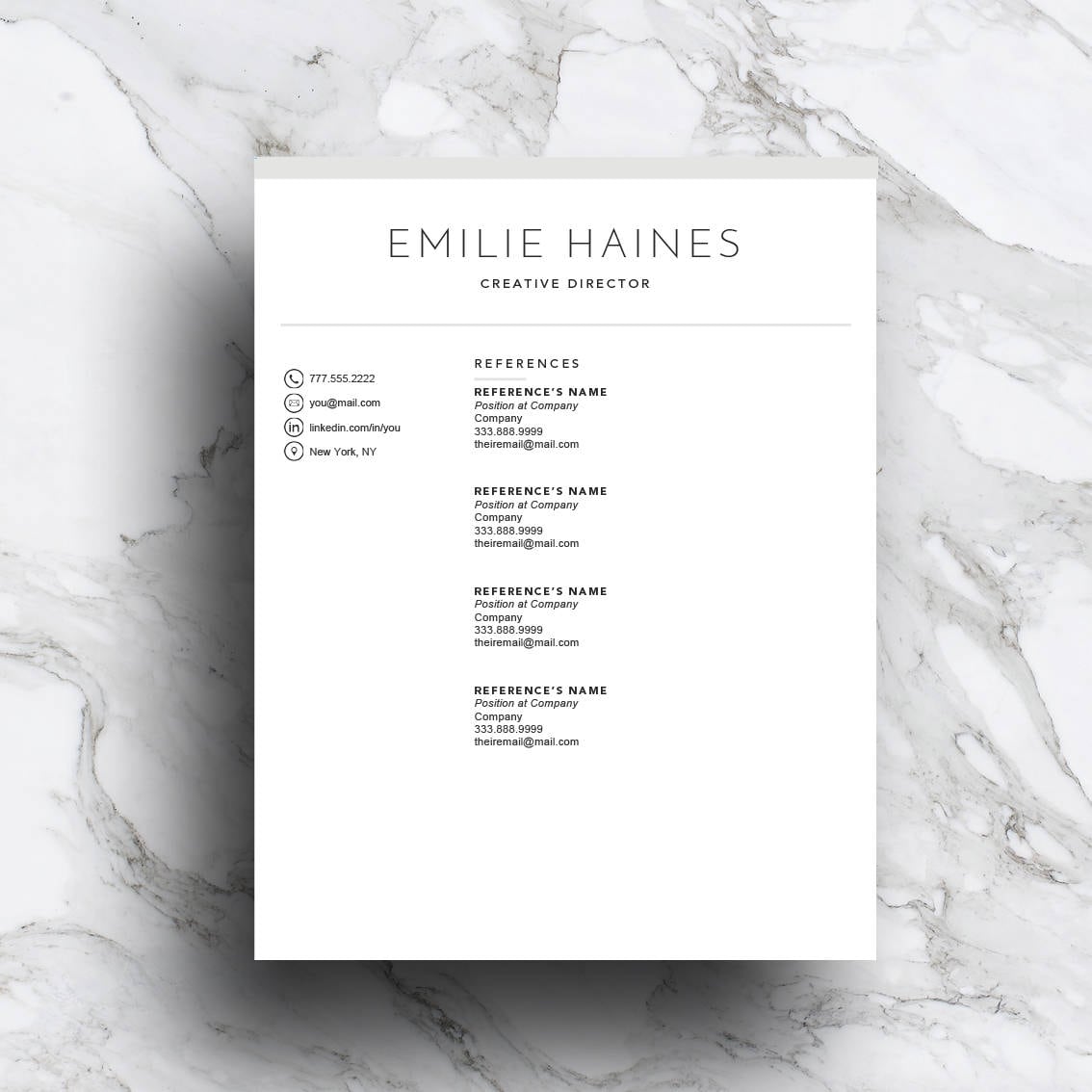 Professional Resume Template Set for Word & Pages (instant Download) - Etsy