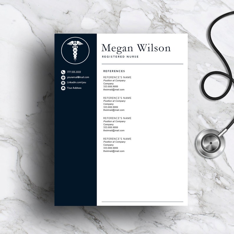 Medical Resume Template | Nurse CV, Cover Letter (Instant Download) image 4