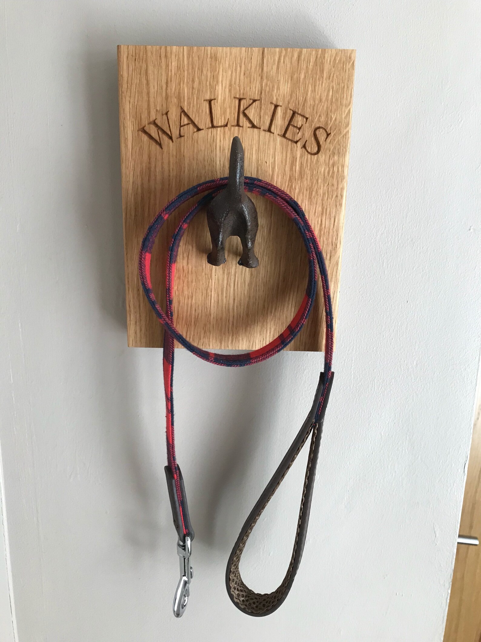Dog Lead Hook solid oak Walkies Etsy