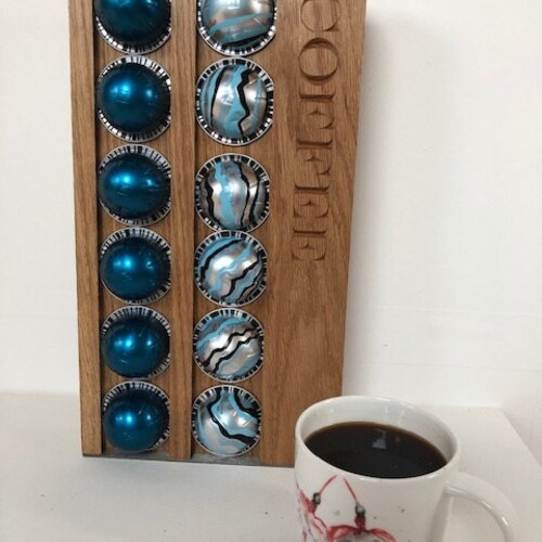 12 X Nespresso® VERTUO Pod Holder Solid Oak and Stainless Etsy