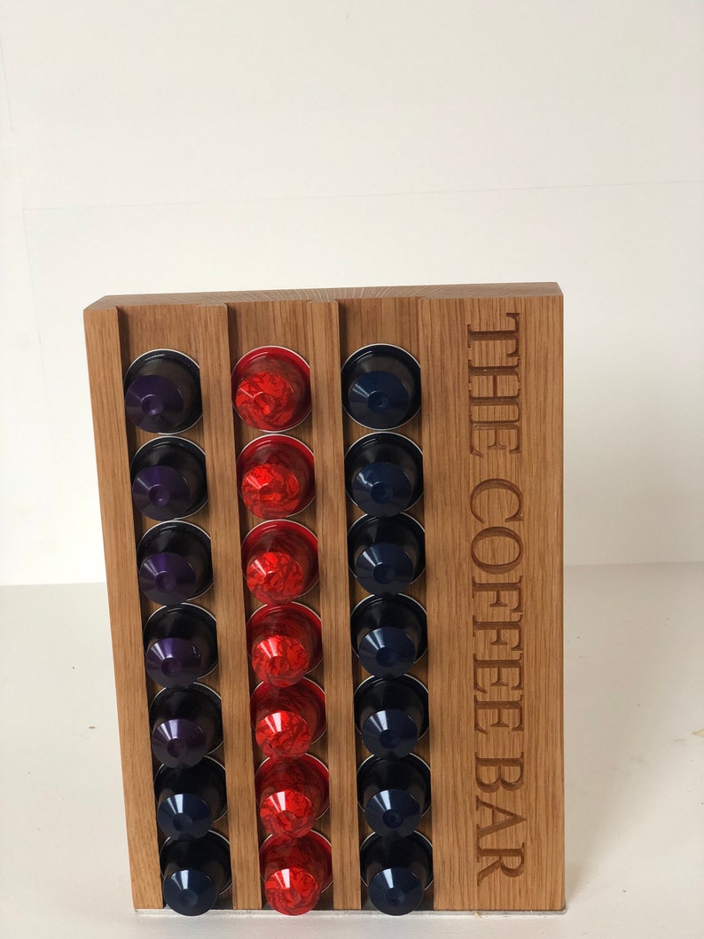 Nespresso® Coffee Pod Holder Solid Oak and Stainless Steel Etsy UK