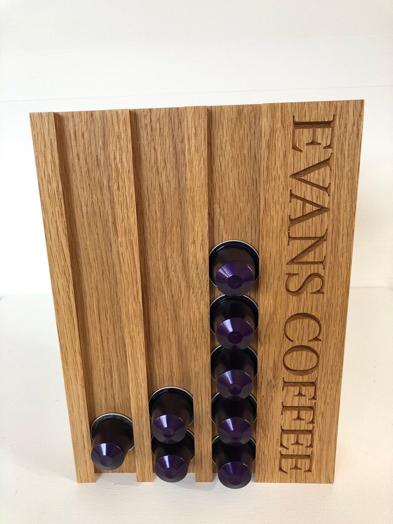 Nespresso® Coffee Pod Holder Solid Oak and Stainless Steel Etsy Australia