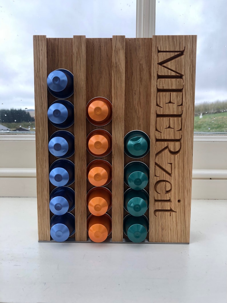 Nespresso® Coffee Pod Holder Solid Oak and Stainless Steel Etsy Australia