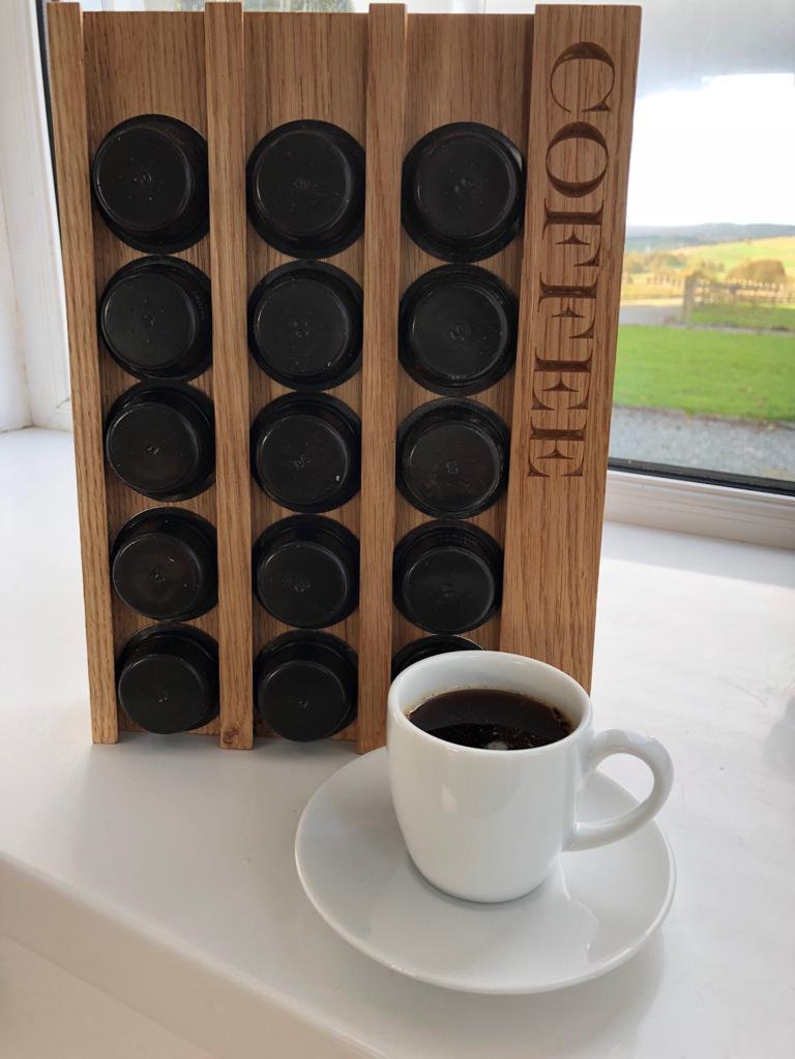 LAVAZZA ® Coffee Pod Holder Solid Oak and Stainless Steel Etsy UK
