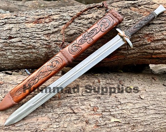 Sheath Viking Sword39" Silver Ulfberht Medieval Norse Warrior Blade 