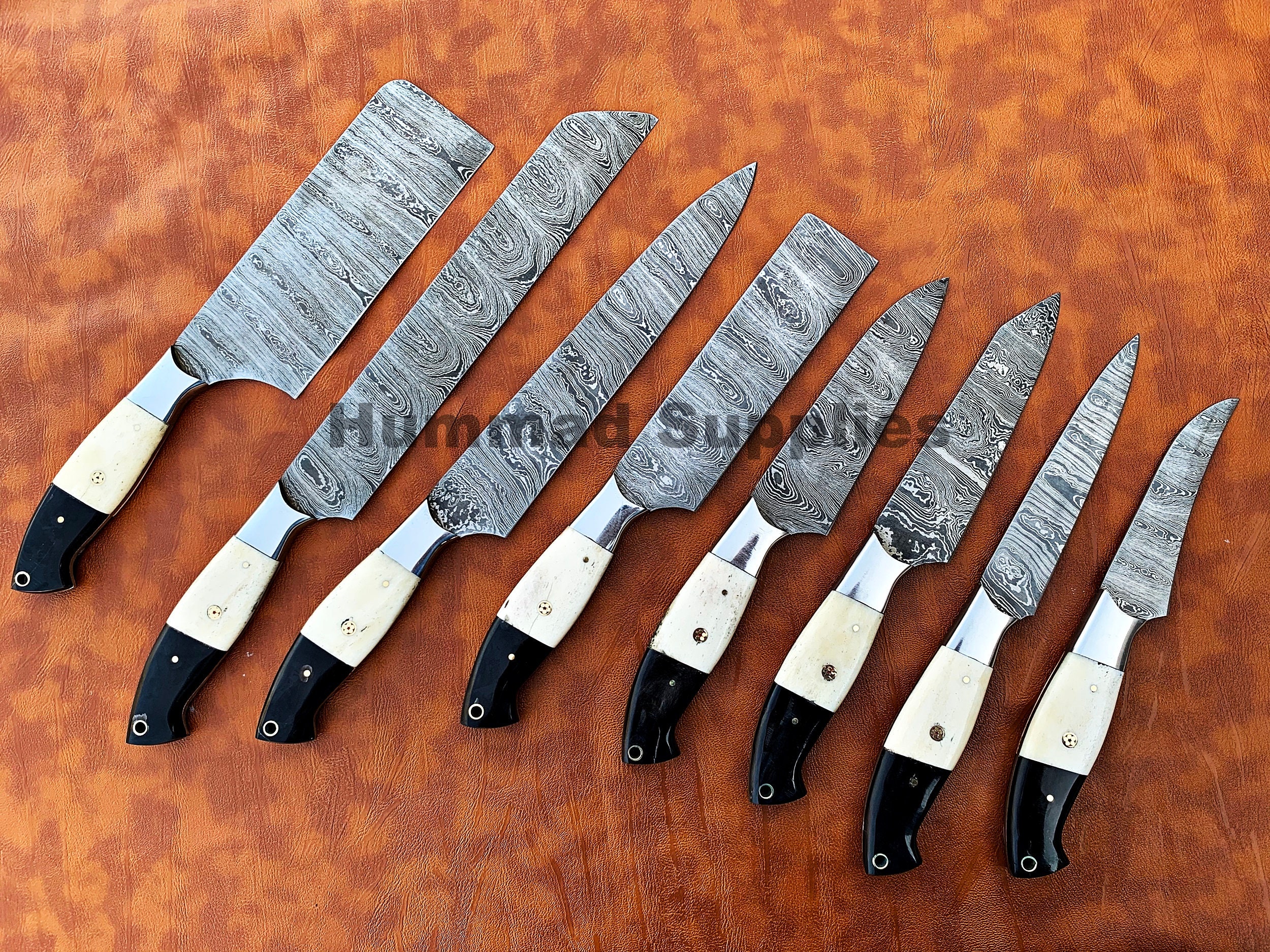 8 Pcs Custom made chef knife set/ kitchen knife set with Etsy