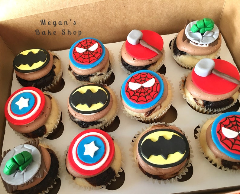 Superhero Fondant Cupcake Toppers Etsy