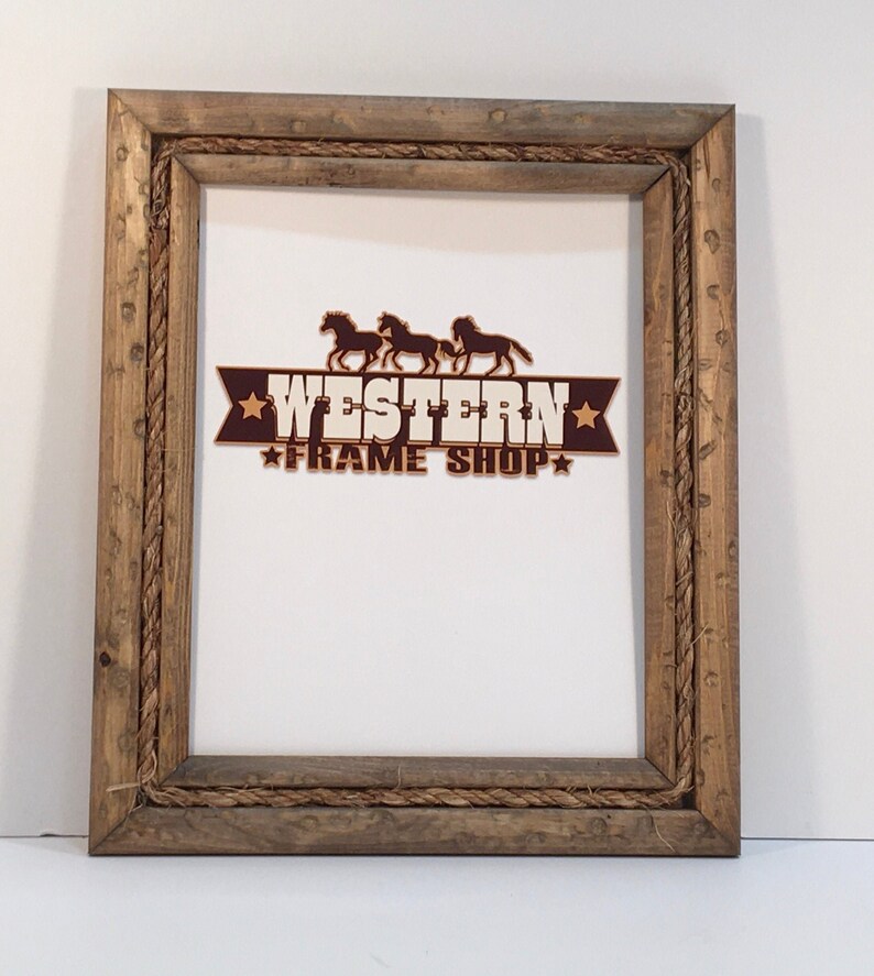 Braided Rope Picture Frame. Rustic Distressed Wood & Rope Etsy