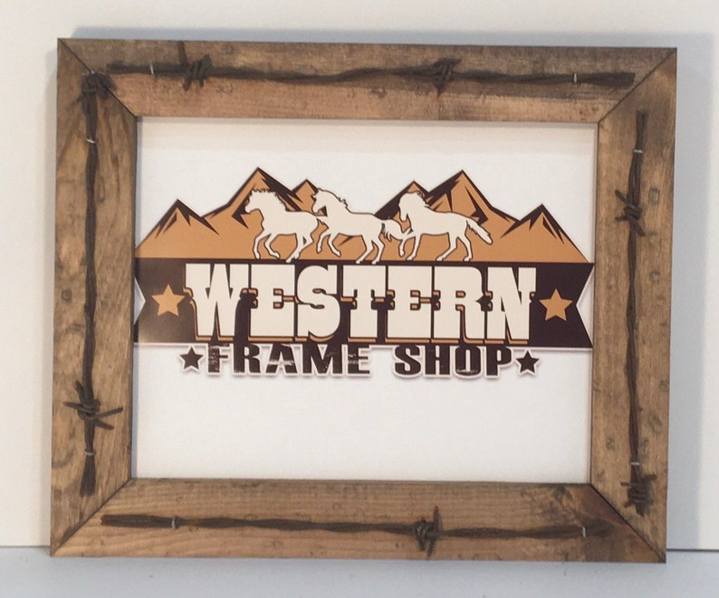 Barbed Wire Picture Frame, Handmade Distressed Frame with Rusty Barb Wire. image 3