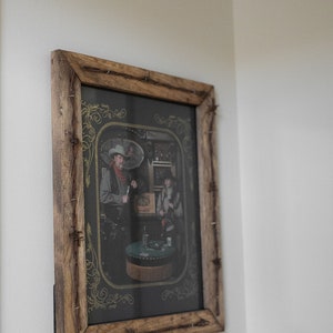 Barbed Wire Picture Frame, Handmade Distressed Frame with Rusty Barb Wire. image 8