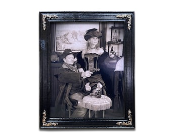 Handmade Victorian Black & Gold Picture Frame - Antique Style