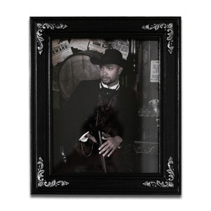 Victorian Style Black & Silver Frame - Handmade, Vintage Frame, Antique Picture Frame, Silver Baroque Corners