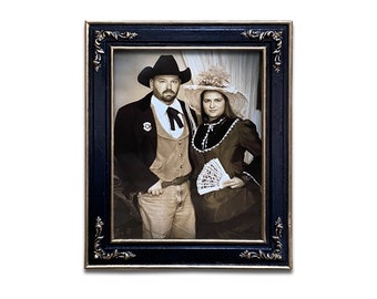 Handmade Victorian Style Picture Frame – Black & Gold Baroque Decor