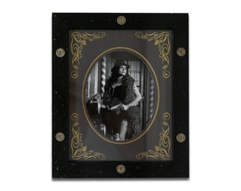 Black Western Frame with Gold Buckshot, Wooden Frame, Rustic picture frames