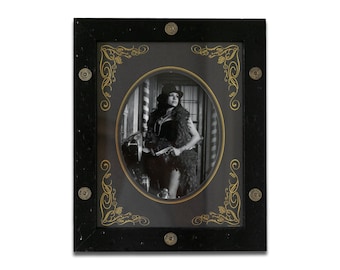 Black Western Frame with Gold Buckshot, Wooden Frame, Rustic picture frames. Mat not included.