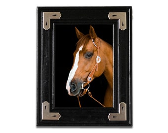 Black Distressed Frame with Nickel Plated Western Corners