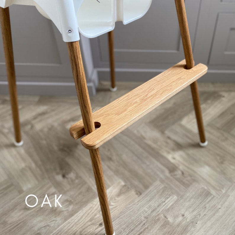 IKEA Antilop Lot d'autocollants pour repose-pieds et jambes en bois pour chaise haute Bois de Chêne Bois massif Fabriqué à la main au Royaume-Uni image 3