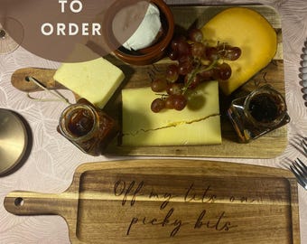Personalised Engraved Wooden Serving Platter | CNC Engraved Serving Board | Viral Charcuterie Board | Picky Bits Board | Foodie Gift