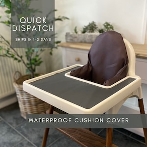 Waterproof and Wipeable IKEA Antilop Highchair Cover | Ready To Ship | High Chair Cushion Cover | Plain Charcoal