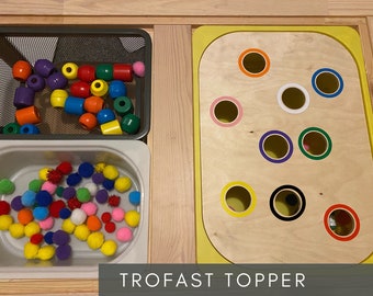 Large Size IKEA Trofast Topper | Coloured Holes Lid | Sensory Play | Montessori Play | Activity Tray