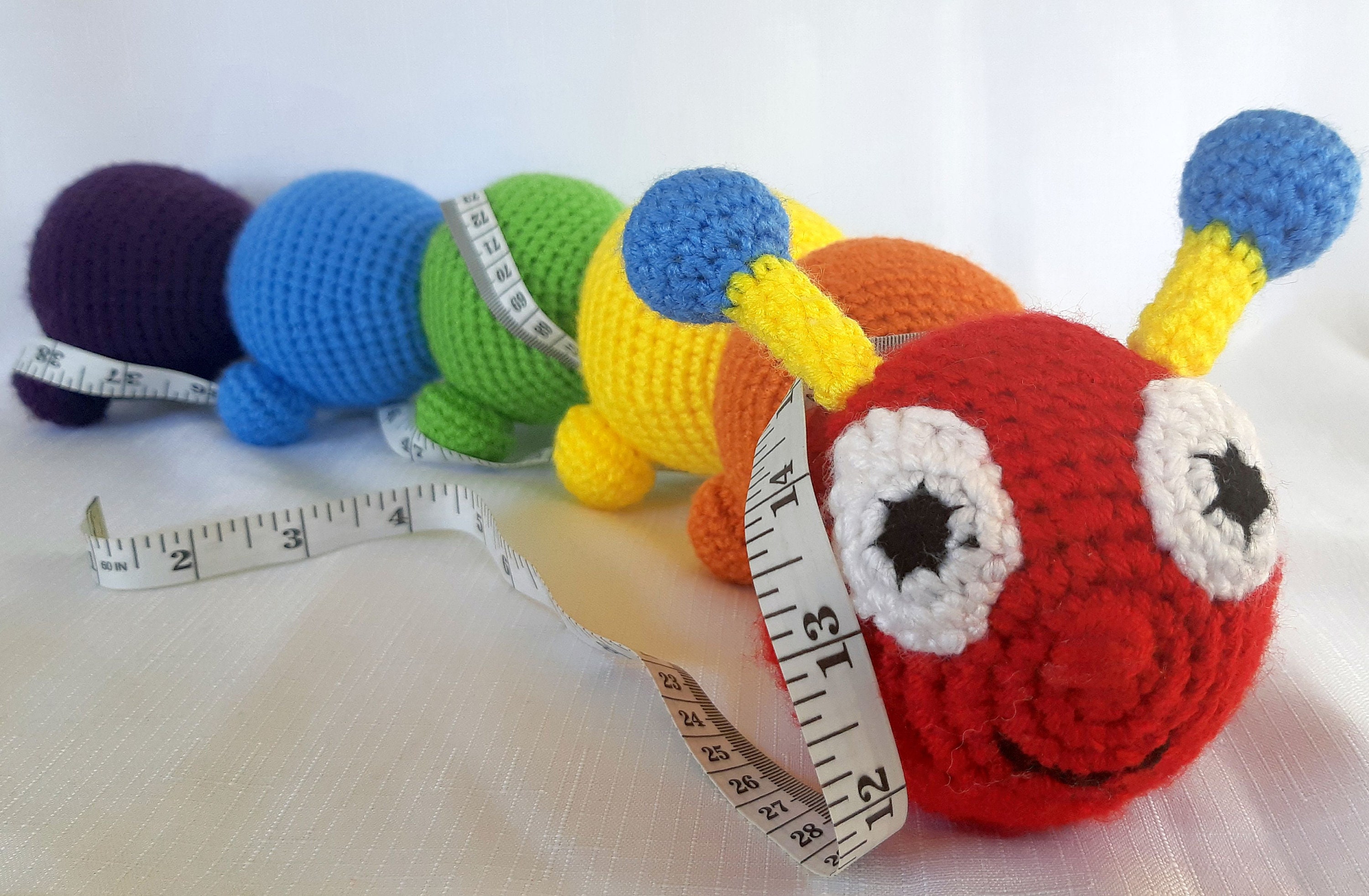 Caterpillar Soft Toy Crochet Amigurumi Animal con colores Etsy