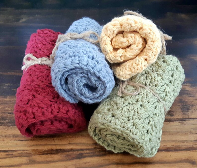 Crochet Cotton Face Washer Wash Cloth Natural Fibres Cute Bath Etsy