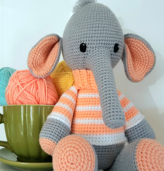 crochet elephant stuffed animal