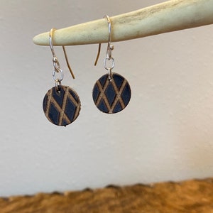 Round handcrafted leather earrings