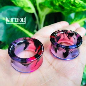 Tunnel Plugs[Pink&Purple/Smoke Black]-Plugs Custom/Plugs Smoke/Plugs Resin