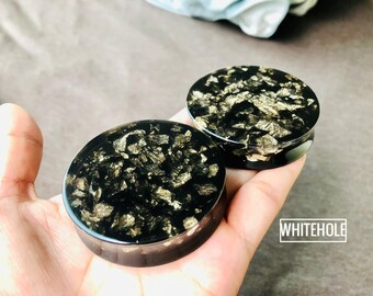 Plugs[gold foil/light black]-Plugs Custom/Plugs Smoke/Plugs Resin