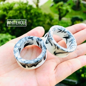 Plugs Tunnel[White/Smoke Black-Matt]-Plugs Custom/Plugs Smoke/Plugs Resin
