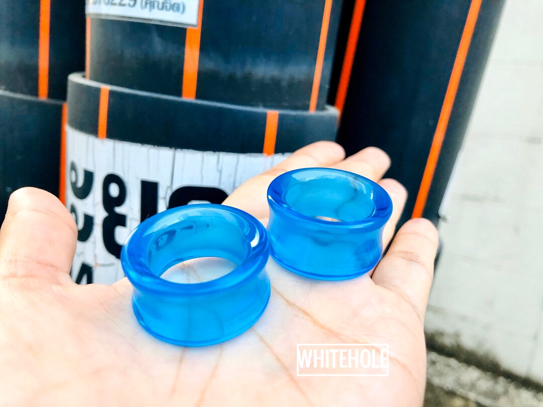 Tunnel Plugs[ Light Blue]-plugs Custom/plugs Smoke/plugs Resin - Etsy