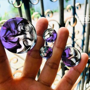 Plugs[Purple&Clear/Black Smoke]-Plugs Custom/Plugs Smoke/Plugs Resin