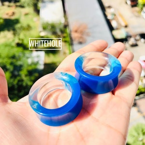 Plugs Tunnel[Blau und Klar]-Plugs Custom/Plugs Smoke/Plugs Resin