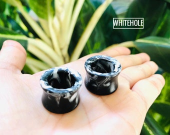 Plugs Tunnel[Black/Smoke White-Matt]-Plugs Custom/Plugs Smoke/Plugs Resin