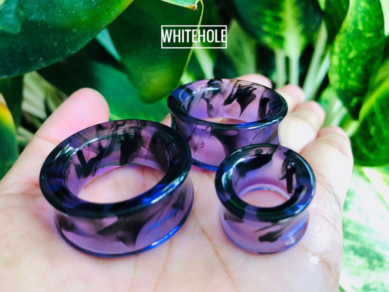 Tunnel Plugspurple/smoke Blackplugs Custom/plugs Etsy