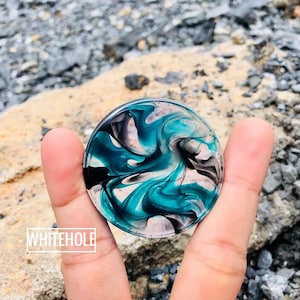 Resin Plugs: Green & Black Smoke, Custom Handmade Gauges