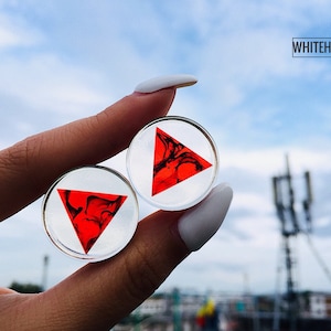 Plugs[Red/Black Smoke-triangle]-Plugs Custom/Plugs Smoke/Plugs Resin
