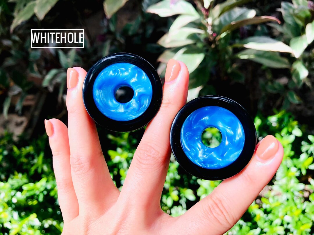Plugs Donut Tunnel[pearl/black Crust]-plugs Custom/plugs Smoke/plugs ...