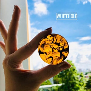 Handmade Resin Plugs: Light Brown/Black Smoke, Custom Sizes
