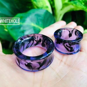 Plugs Tunnel[Purple/Smoke Black]-Plugs Custom/Plugs Smoke/Plugs Resin