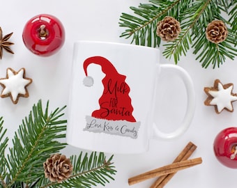 Gepersonaliseerde mok melk voor kerstman – kerstvakantie, kerstmuts