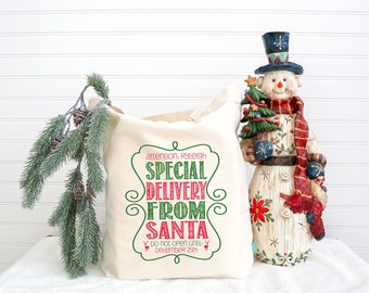 Personalized Christmas Tote Bag: Special Delivery from Santa