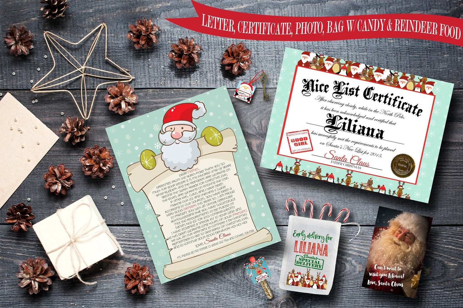 Christmas Package From Santa Claus Funky Letter From Santa, Nice List