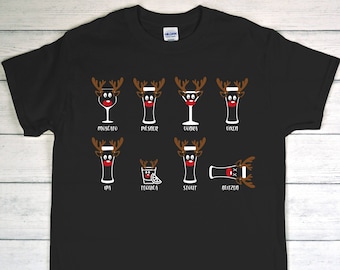 Reinbeers Funny Drunk Reindeer Christmas T-Shirt, rude and sarcastic - BLACK