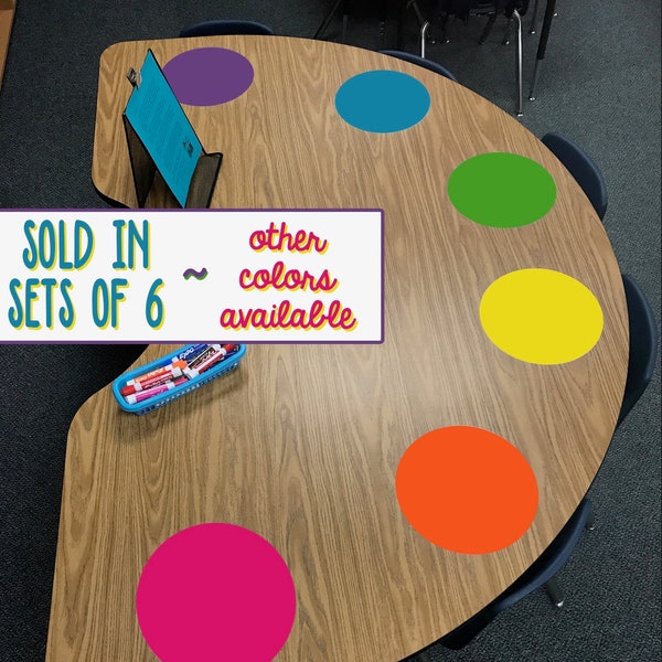Klassenzimmer Tisch trocken abwischbare Dot SET: Vinyl Schreibkreise