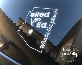 Rfe001 Red For Ed Outline Apple Redfored Die Cut Vinyl Graphic Decal Sticker 5