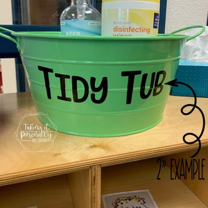 CUSTOM Classroom Labels / Tidy Tub
