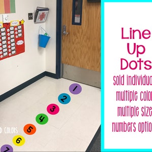 INDIVIDUALLY SOLD line up dots / floor dot stickers / student line up